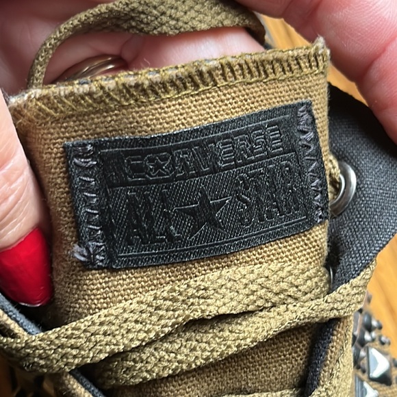 Converse Chuck Taylor PU army green studded sneakers size 9.5 - Picture 6 of 11